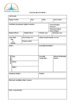 sağlık bilgi formu