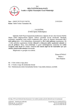 Tablet PYBS Tutanakları ve Örnekleri (İNDİR)