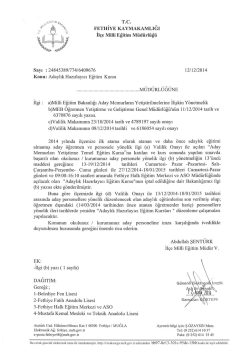 Scanned Document - Fethiye İlçe Milli Eğitim Müdürlüğü