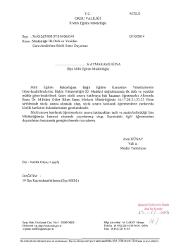 T.c. ACELE oRDU vALILIGI - Ordu Milli Eğitim M&uuml;d&uuml;rl&uuml;ğ&uuml;