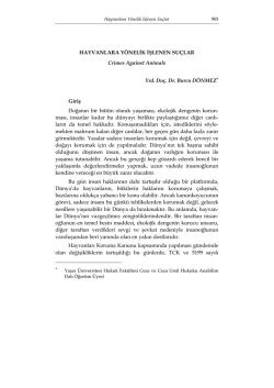 HAYVANLARA Y&Ouml;NELİK İŞLENEN SU&Ccedil;LAR Crimes