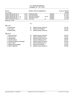 Startlist - T&uuml;rkiye Y&uuml;zme Federasyonu