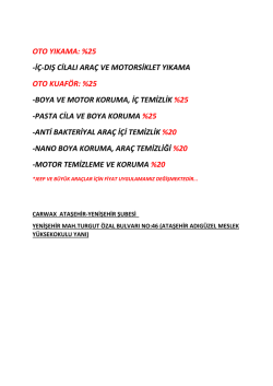 carwax indirim oranları-2015 - Ataşehir Adıg&uuml;zel Meslek Y&uuml;ksekokulu