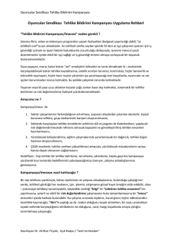 Oyuncular Sendikası Tehlike Bildirimi Kampanyası Uygulama Rehberi