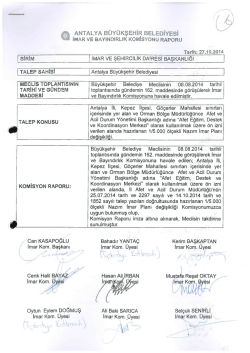 G&uuml;ndemin 6.Maddesi - Antalya Belediyesi