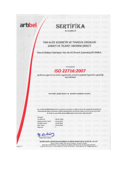 ISO Sertifikası - vahidebayram.com.tr