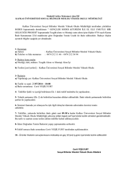 Kafkas &Uuml;niversitesi Sosyal Bilimler Meslek Y&uuml;ksek Okulu M&uuml;d&uuml;rl&uuml;ğ&uuml;