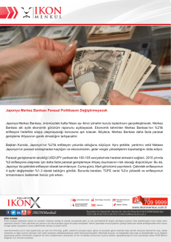 Japonya Merkez Bankası Parasal Politikasını Değiştirmeyecek