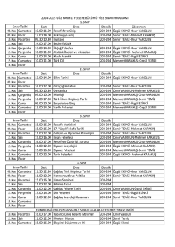 Saat Ders Derslik G&ouml;zetmen 08.Kas Cumartesi 10.00