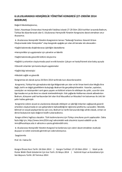 6.uluslararası hemşirelik y&ouml;netimi kongresi (27