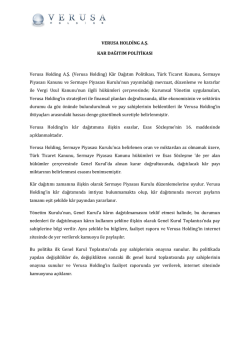 Kar Dağıtım Politikası