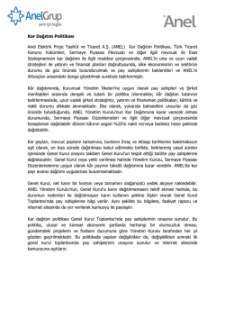 Kar Dağıtım Politikası Anel Elektrik Proje Taah&uuml;t ve Ticaret A.Ş