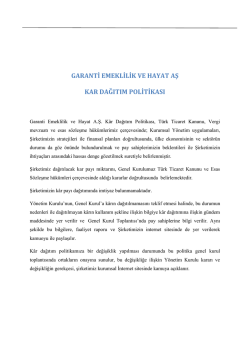 Kar Dağıtım Politikası