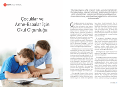 &Ccedil;ocuklar ve Anne-Babalar İ&ccedil;in Okul Olgunluğu