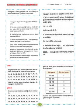 8.sınıflar histogram çalışma föyü