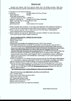 İHALE İLANI - Beyoğlu İl&ccedil;e Milli Eğitim M&uuml;d&uuml;rl&uuml;ğ&uuml;
