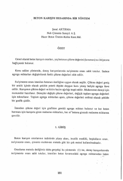 Beton Karışım Hesabında Bir Yöntem