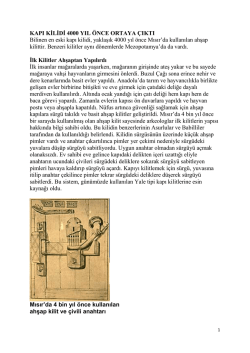 Kapı Kilidi 4000 Yıl &Ouml;nce Ortaya &Ccedil;ıktı