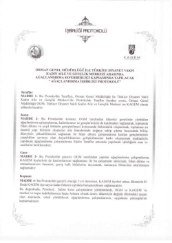 Orman Genel M&uuml;d&uuml;rl&uuml;ğ&uuml; ile T&uuml;rkiye Diyanet Vakfı KAGEM Arasında