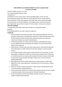 Kararlar - 2014 - T&uuml;rk Dermatoloji Derneği
