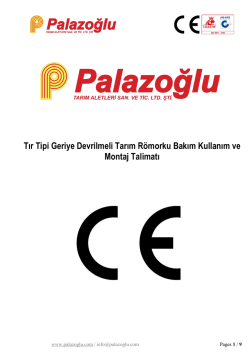 Üç Yana Devrilmeli Tandem Dingil Tarım Arabaları Bakım Kullanım