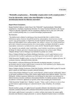 Hekimlik yargılanamaz&hellip; Hekimliği yargılayanları tarih yargılayacaktır.