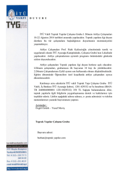 D  U  Y  U  R  U İT&Uuml; Vakfı Toprak Yapılar &Ccedil;alışma Grubu I