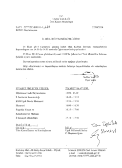 sAYİ :22771213/88001- 141069 - Uşak Milli Egitim M&uuml;d&uuml;rl&uuml;ğ&uuml;