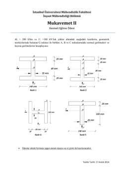 Kesmeli Eğilme &Ouml;devi - M&uuml;hendislik Fak&uuml;ltesi