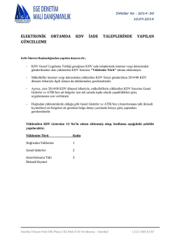 elektronik ortamda kdv iade taleplerinde yapılan güncelleme