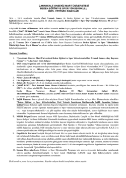&ccedil;anakkale onsekiz mart &uuml;niversitesi beden eğitimi ve spor
