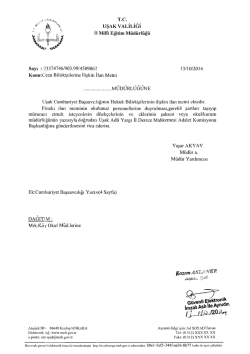 Ceza Bilirkişilerine İlişkin İlan Metni