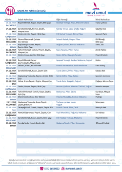 kasım ayı yemek listemiz