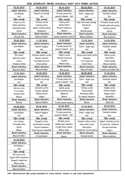 özel çengelköy örnek anaokulu mart 2014 yemek listesi