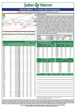 Teknik B&uuml;lten 17 Aralık 2014 &Ccedil;arşamba