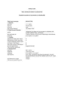İhale kayıt numarası :2014/137759 1- İhalenin a) Tarihi : 11.11.2014