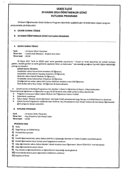 GEBZE iL&ccedil;Esi 24 KAsıM 2014 &ouml;ĞRETıvıENLER G&Uuml;N&Uuml; KUTLAMA