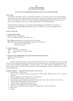 24 Kasım &Ouml;ğretmenler G&uuml;n&uuml; Kutlama Programı