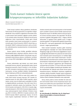 Testis kanseri tedavisi öncesi sperm
