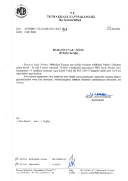 İl&ccedil;emize bağlı Merkez Mahallesi Karataş mevkiinde bulunan