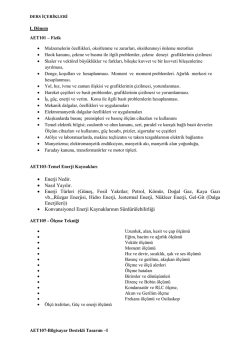 Ders İ&ccedil;erikleri