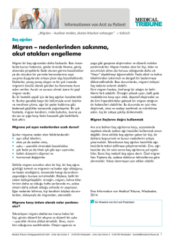 Migren &ndash; nedenlerinden sakınma, akut atakları