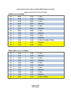 Ders Giriş-&Ccedil;ıkış saatleri (Kış saati uygulaması)