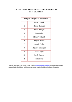 3. YENİLENEBİLİR ENERJİ SİSTEMLERİ KIŞ OKULU 21