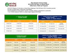 Kış Spor ve Sanat Okulu &Ccedil;alışma Takvimi i&ccedil;in Tıklayınız.