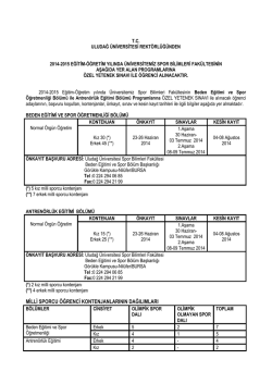 milli sporcu &ouml;ğrenci kontenjanlarının dağılımları