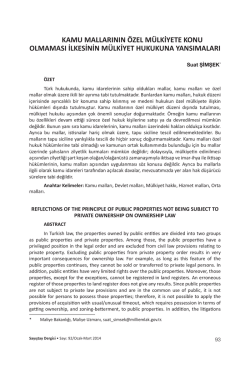 kamu mallarının &ouml;zel m&uuml;lkiyete konu olmaması