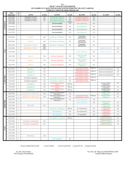 2014-2015 G&uuml;z Yarıyılı Coğrafya B&ouml;l&uuml;m&uuml; Ders Programı