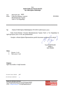 T.C. KIZILTEPE KAYMAKAMLI I l&ccedil;e Milli E itim M&uuml;d&uuml;rl&uuml; &uuml; Sayı