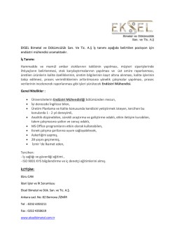 EKSEL Bimetal ve D&ouml;k&uuml;mc&uuml;l&uuml;k San. Ve Tic. A.Ş İş tanımı aşağıda